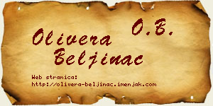 Olivera Beljinac vizit kartica